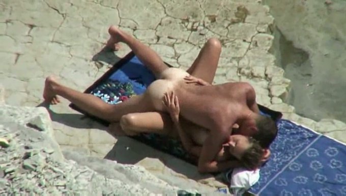 Careless Horny Couple Caught Fucking On Beach On My Spy Cam 