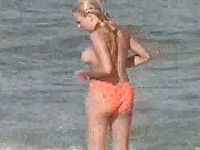 Topless girls on the French nudist beach got caught on my cam
