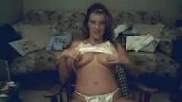 Saucy full figured mom of my coed stripping and rubbing her pussy