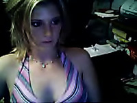 Shameless webcam whore exposes her gaping pussy for five bucks
