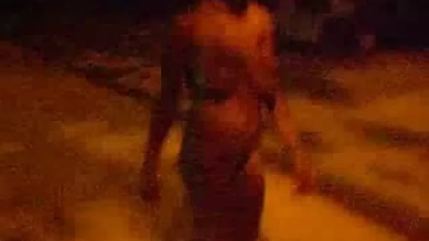 My girlfriend got kinky afterparty and walked on the streets all naked