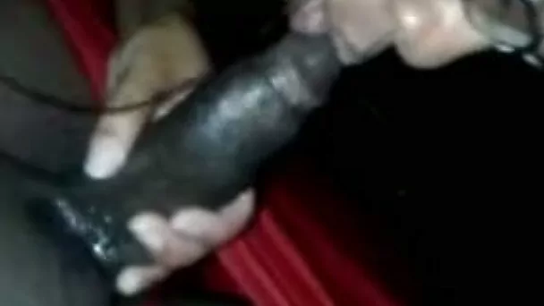 My nerdy black seductress blows my stiff dick and gets stuffed