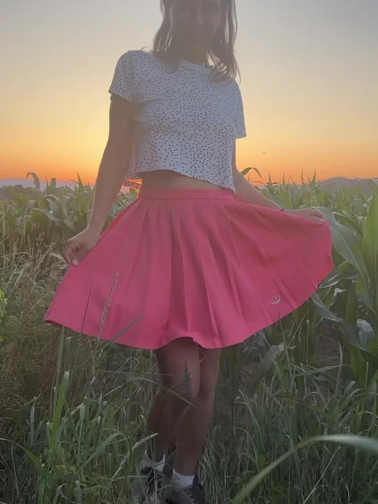 Stopped the car by the country road to enjoy the sunset