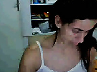 Beautiful brunette latina lady on webcam flashing tits