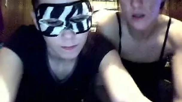 Two whorish babes play with their cunnies on webcam