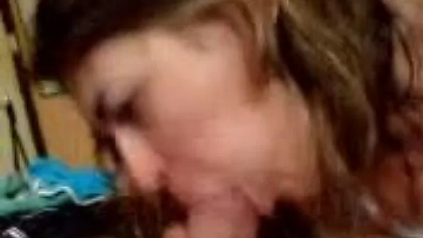 My smiling busty wife sucks my fat dick like a dirty tart