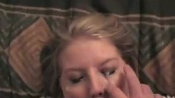 My chunky light-haired bitch gets protein facial mask