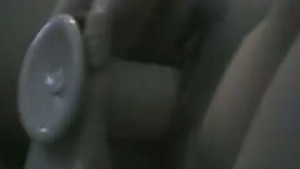 Petite brunette white girlfriend masturbates with a dildo