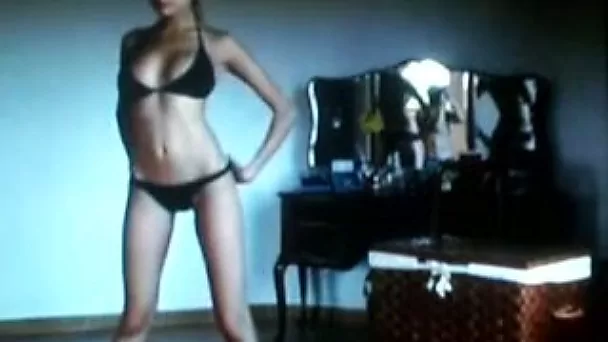 Svelte rapacious brunette dances like a goddess of love
