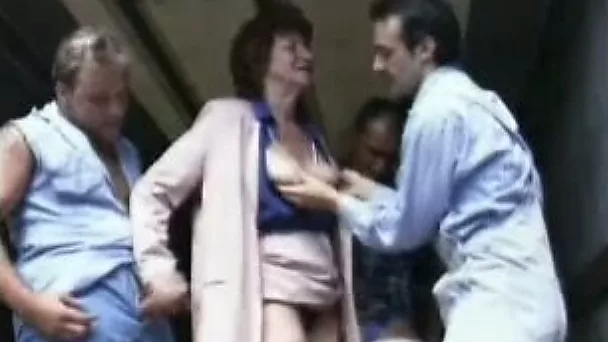 Super spoiled mature woman takes on three hard cocks at once