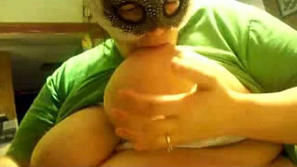 Playing with my own huge natural knockers on webcam