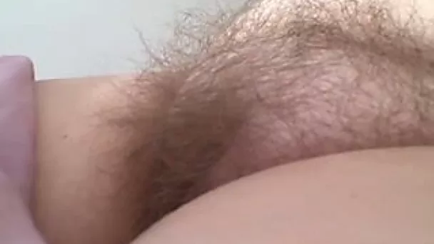 Extremely hairy pubic area of my mature fat wife filmed on cam