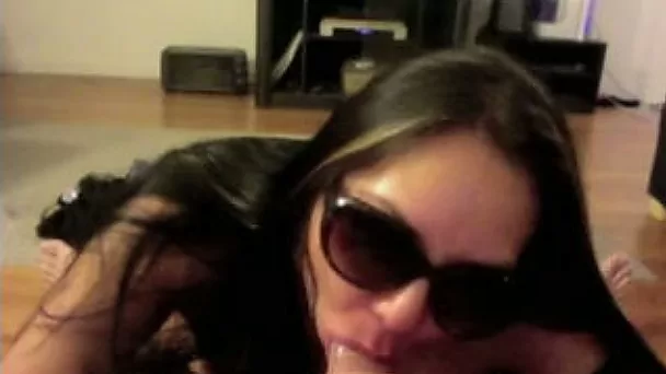 Sassy and skanky brunette whore blowing my cock after escort