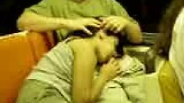 Awesome wild fuck buddy of my friend gives him blowjob in public