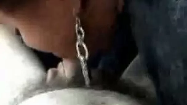 My obedient ebony girlfriend strokes my dick and feet with her mouth