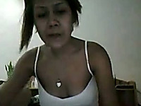 Short-haired Thai brunette exposes her body on webcam