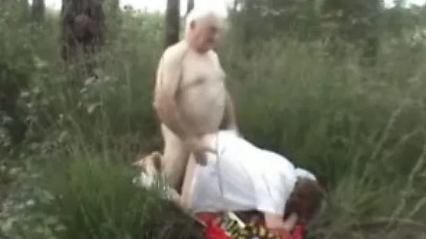 Me and my adorable mature wife have hot sex outdoors
