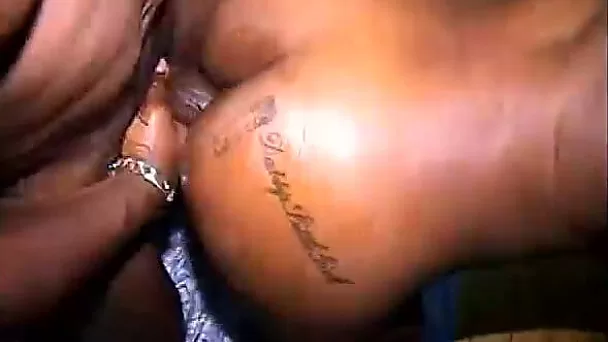 Juicy and sweaty black booty fucked from behind on cam