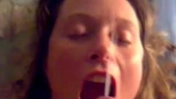 Just a playful amateur real girlfriend with mouth full of cum