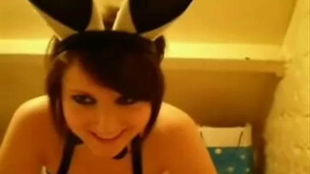 My beautiful and slutty bunny sucks dick before anal