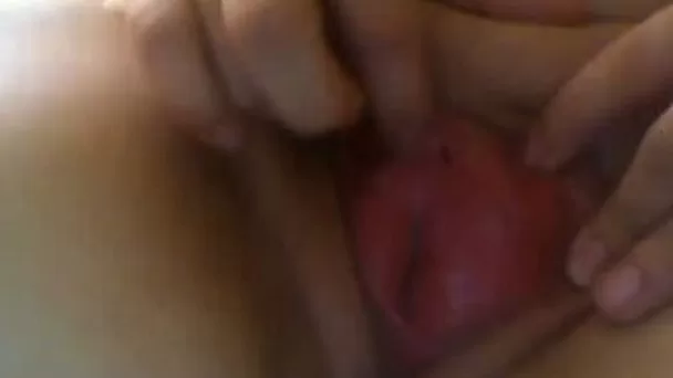 Chubby busty whore plays with her saggy boobs and pink clam