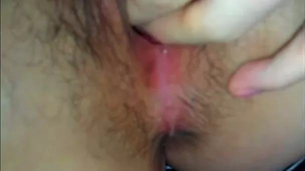 My bootyful Korean brunette has bushy soaking pussy