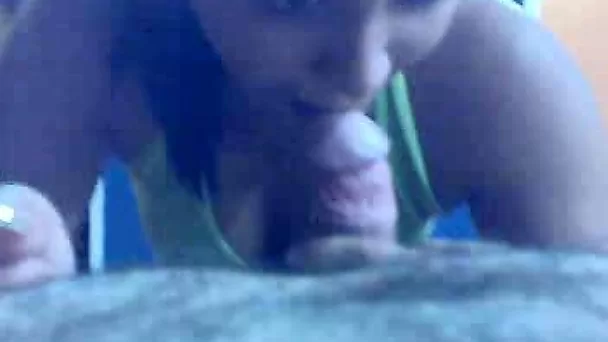 Cute Latina girlfriend of my friend gives him a blowjob
