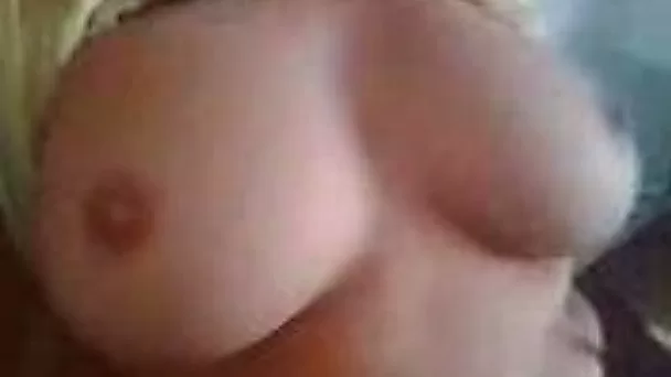 My chunky busty Arabic wife exposes her huge tits and sucks my cock