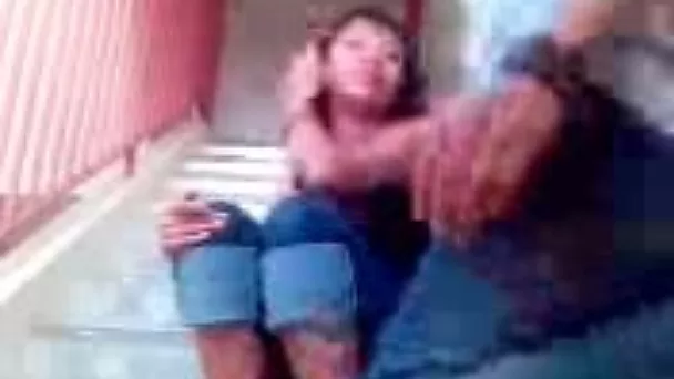 I had a quickie on the stairs with my sexy neighbor