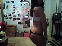 Curvaceous brunette webcam bitch gives me a striptease solo