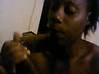 Black teeny whore from Sudan works on my BBC with her mouth