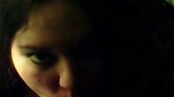Voracious brunette girlfriend blowing my dick in the dark