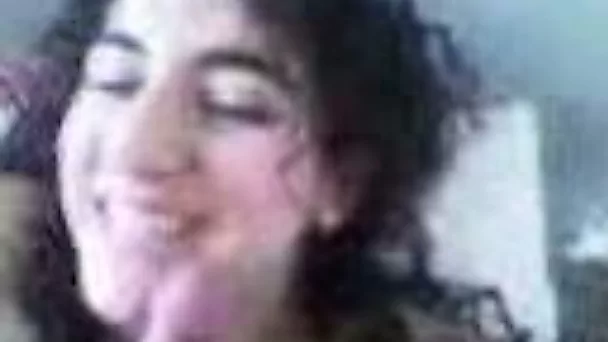 Cute brunette slut from Azerbaijan strokes and blows my cock
