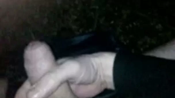 Masturbating and cumming on the reailroad at night