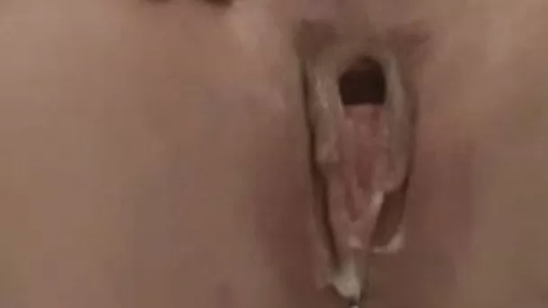 A beautiful pink pussy of hot babe pounded in doggy style twice
