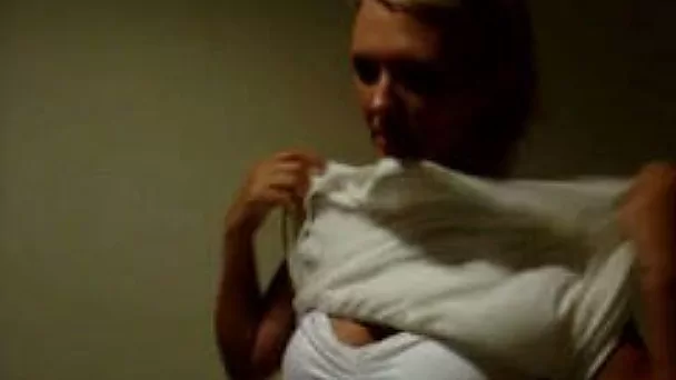 Just a blonde skank in the bathroom getting banged