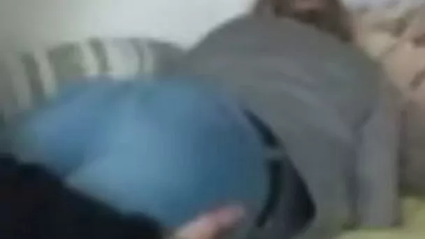 Spanking my girlfriend's large succulent bottom in front of the camera