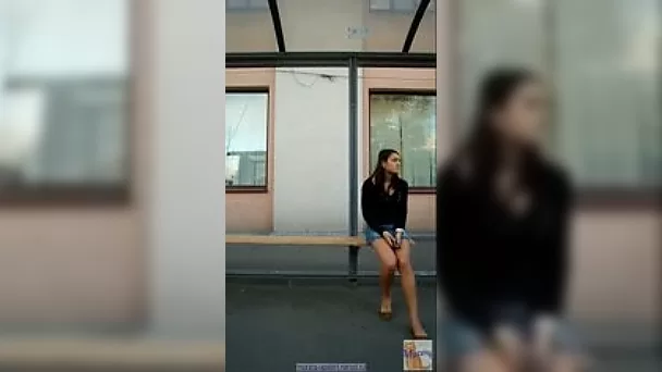 I took an upskirt video of hot Russian chick at the bust stop