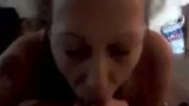 My skinny brunette wife sucks my prick and gets poked
