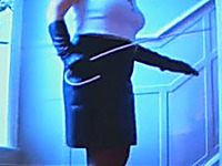 My mature voluptuous wife in her leather skirt and gloves