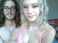 Freaky busty blondie and her 4 eyed dude are gonna make sex clip