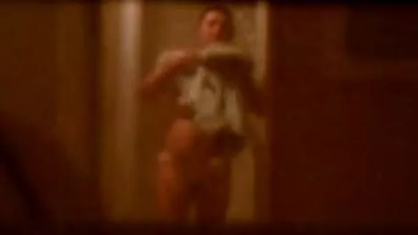 Caught my sexy female guest with huge tits taking a shower