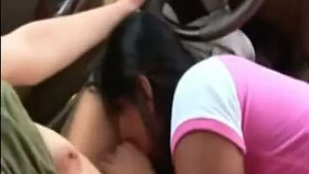 Sexy petite coed ate my girlfriend's pussy while she drove the car