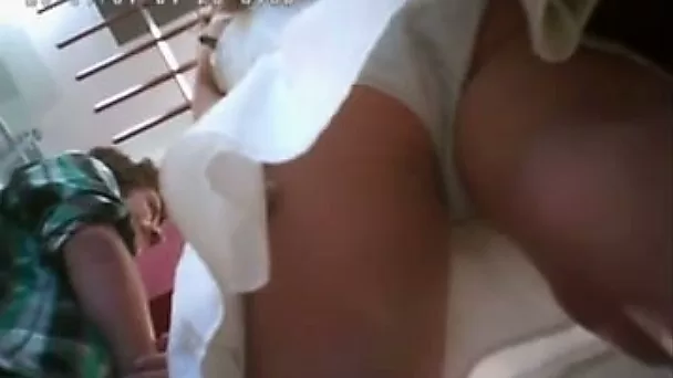 I took an amazing upskirt video of hot chick in white dress