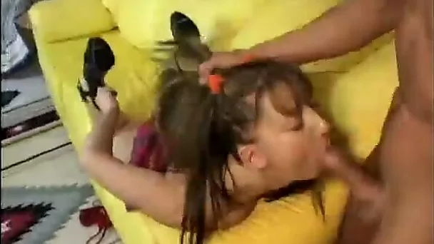 Unbelievably dirty chick gets her cock sucking skills tested