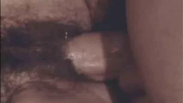 Busty shy brunette got her hairy pussy pleased in sideways pose