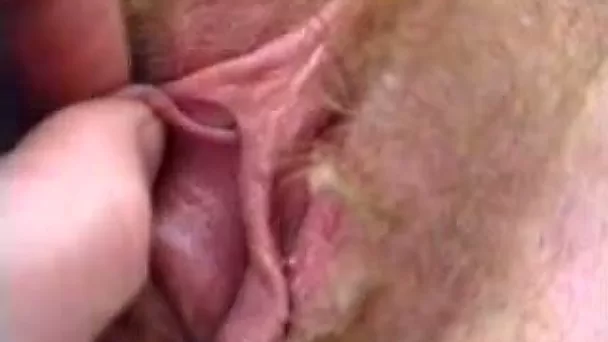 Filming the hairy pussy of my wife and playing with it