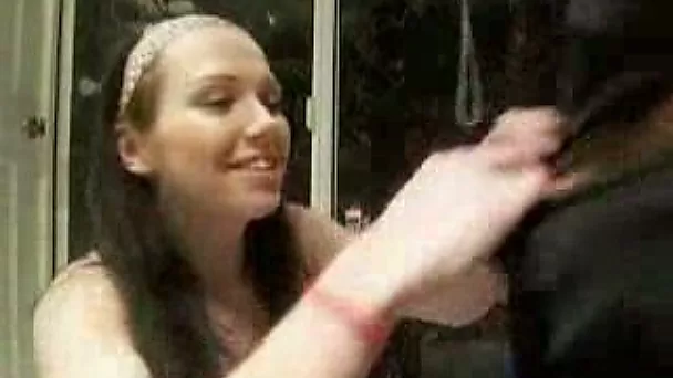 Tempting cock starving brunette greedily blows my sweet cock