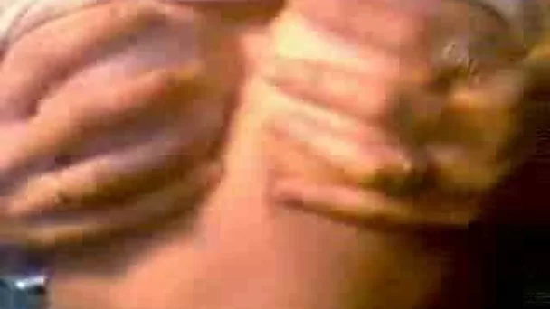 Sexy webcam girl flashing her small tits and panties