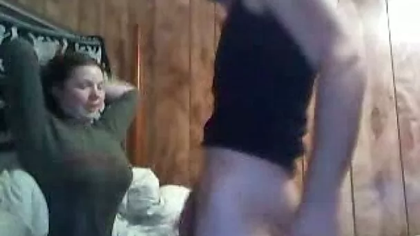 My hot brunette girlfriend agreed to give me blowjob on webcam